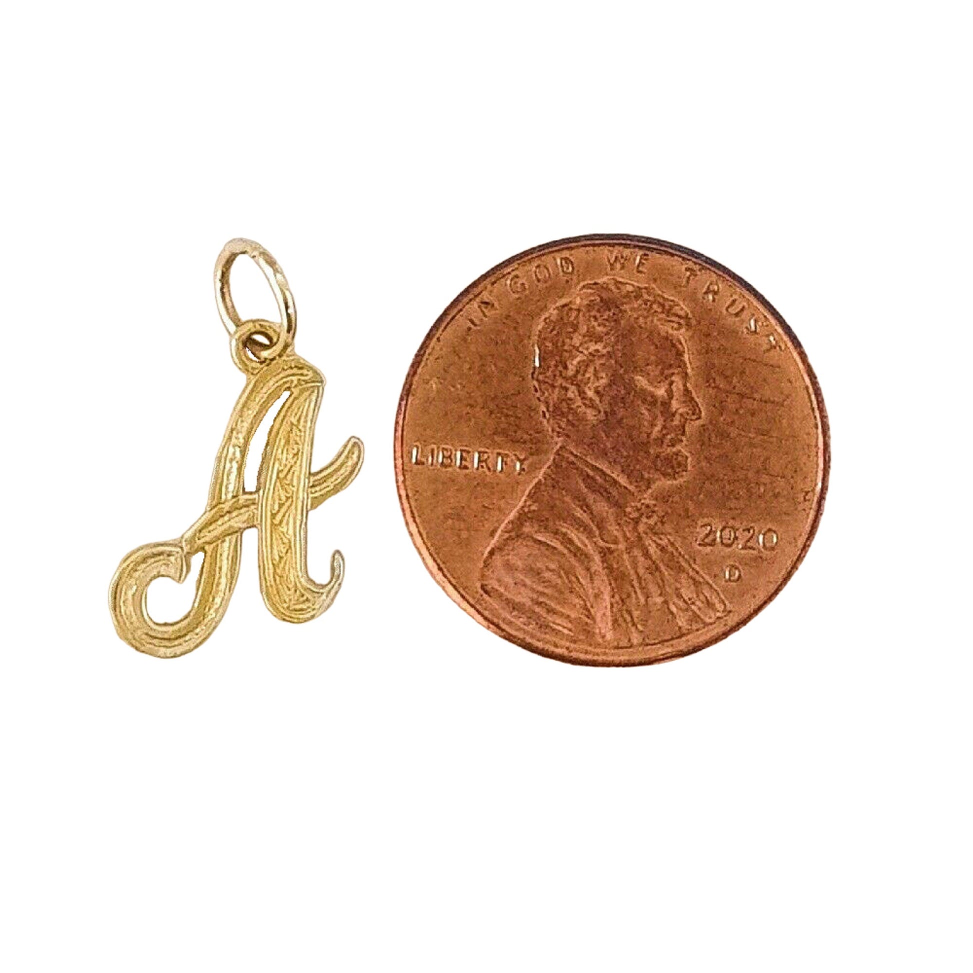 A to Z Any One 14K Yellow Gold Letter Pendant Charm