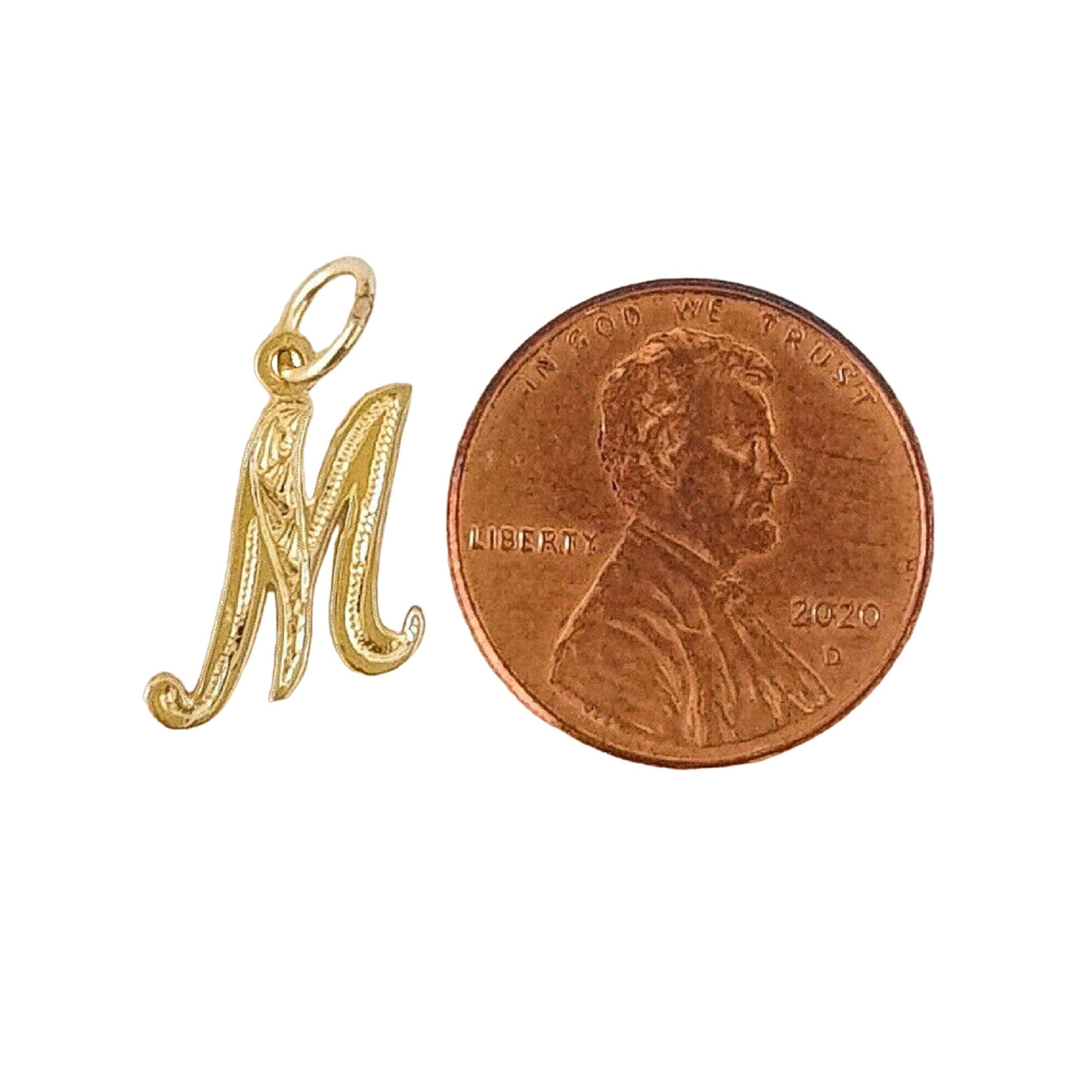 A to Z Any One 14K Yellow Gold Letter Pendant Charm