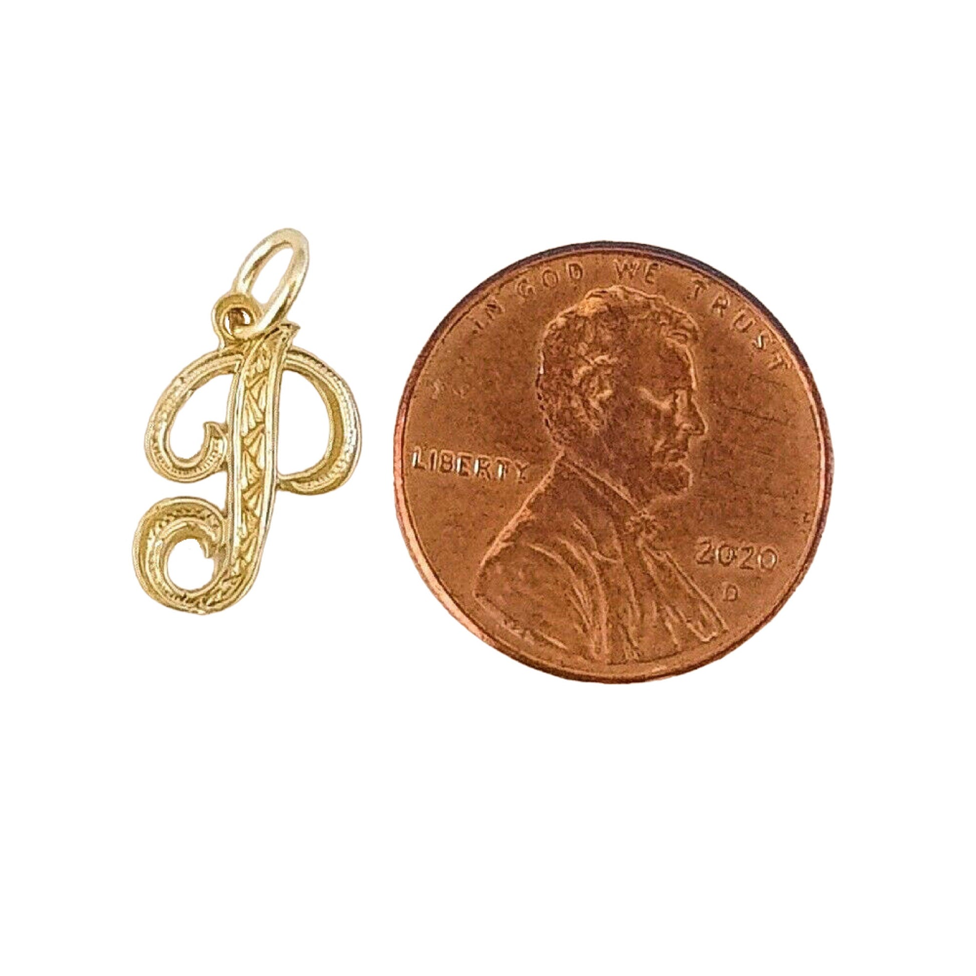 A to Z Any One 14K Yellow Gold Letter Pendant Charm