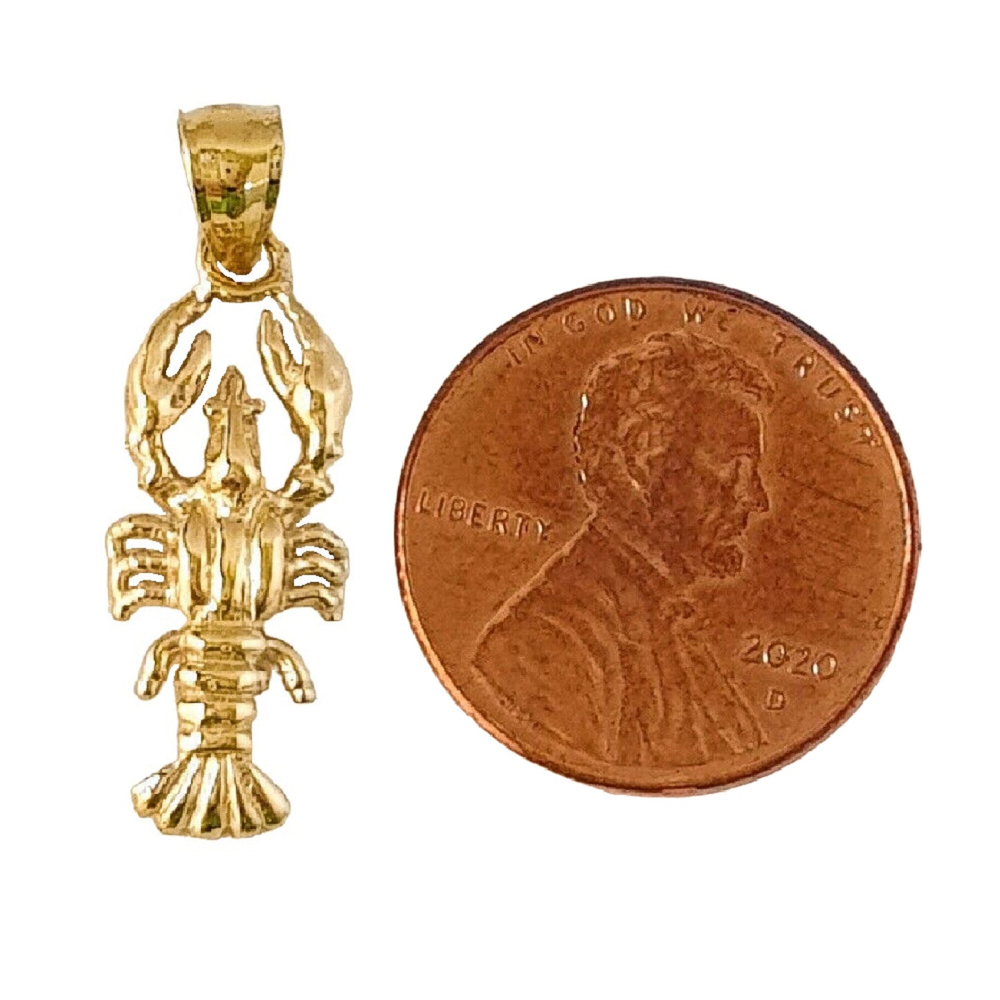 14K Yellow Gold Lobster Pendant