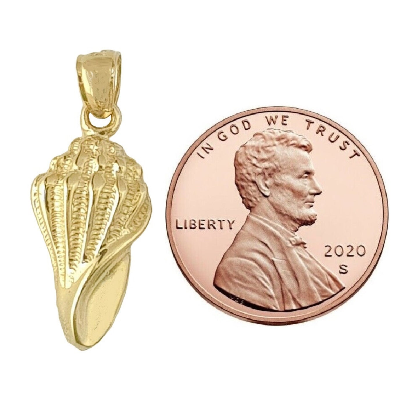 14K Yellow Gold Conch Shell Pendant