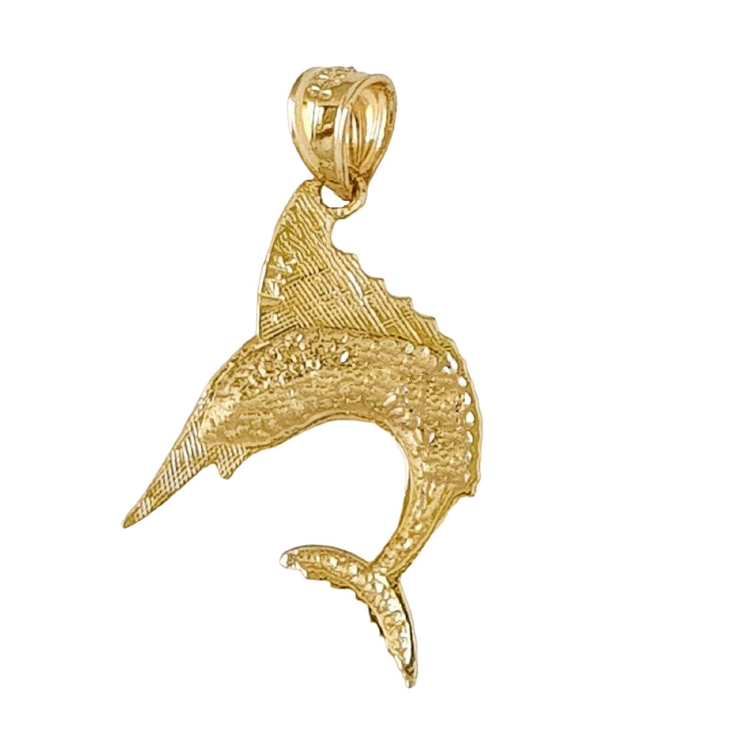 14K Yellow Gold Sailfish Marlin Pendant