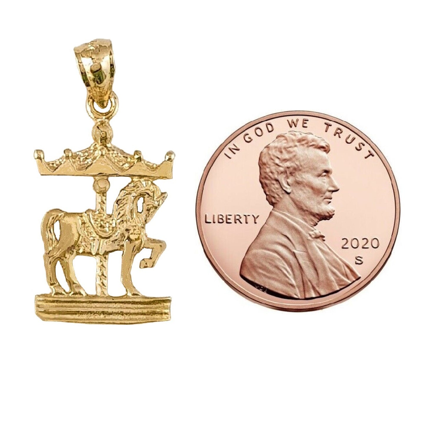 14K Yellow Gold Carousel Pendant