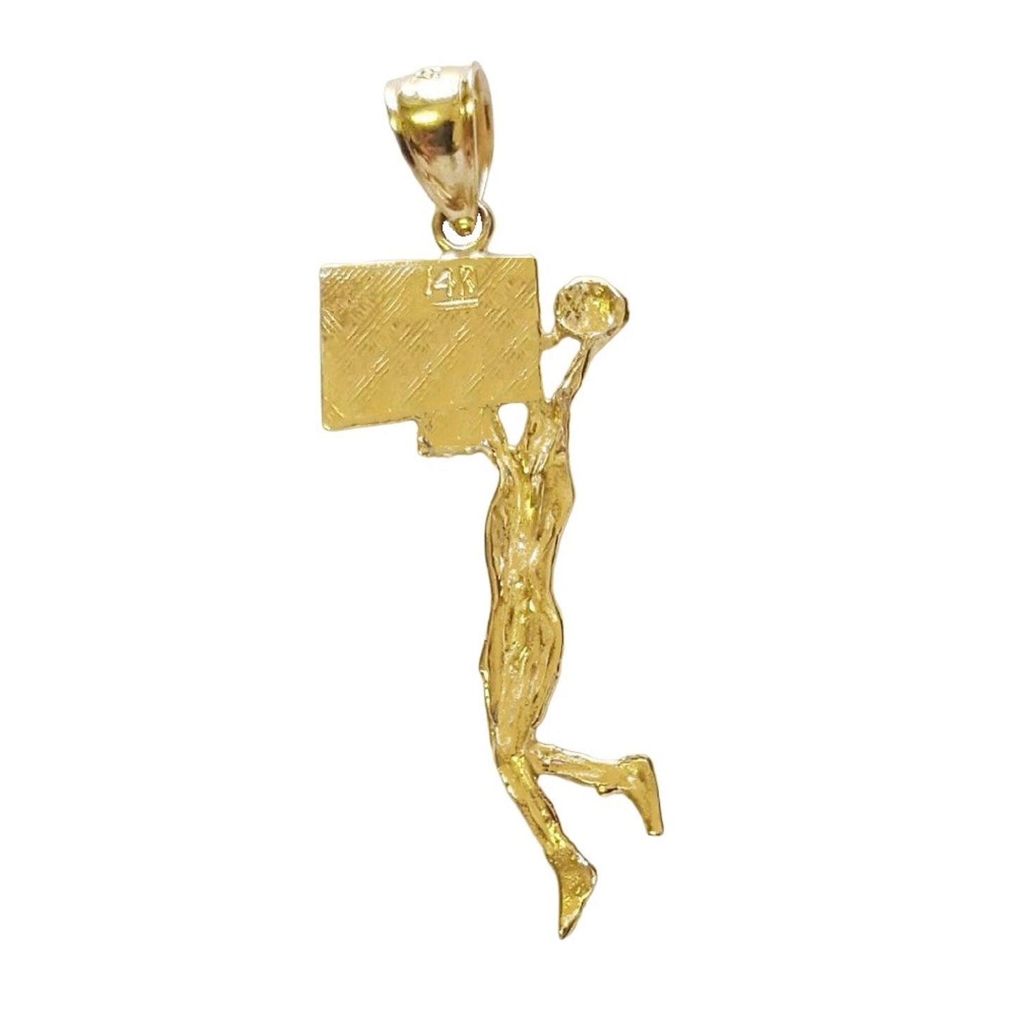 14K Yellow Gold Basketball Player Pendant