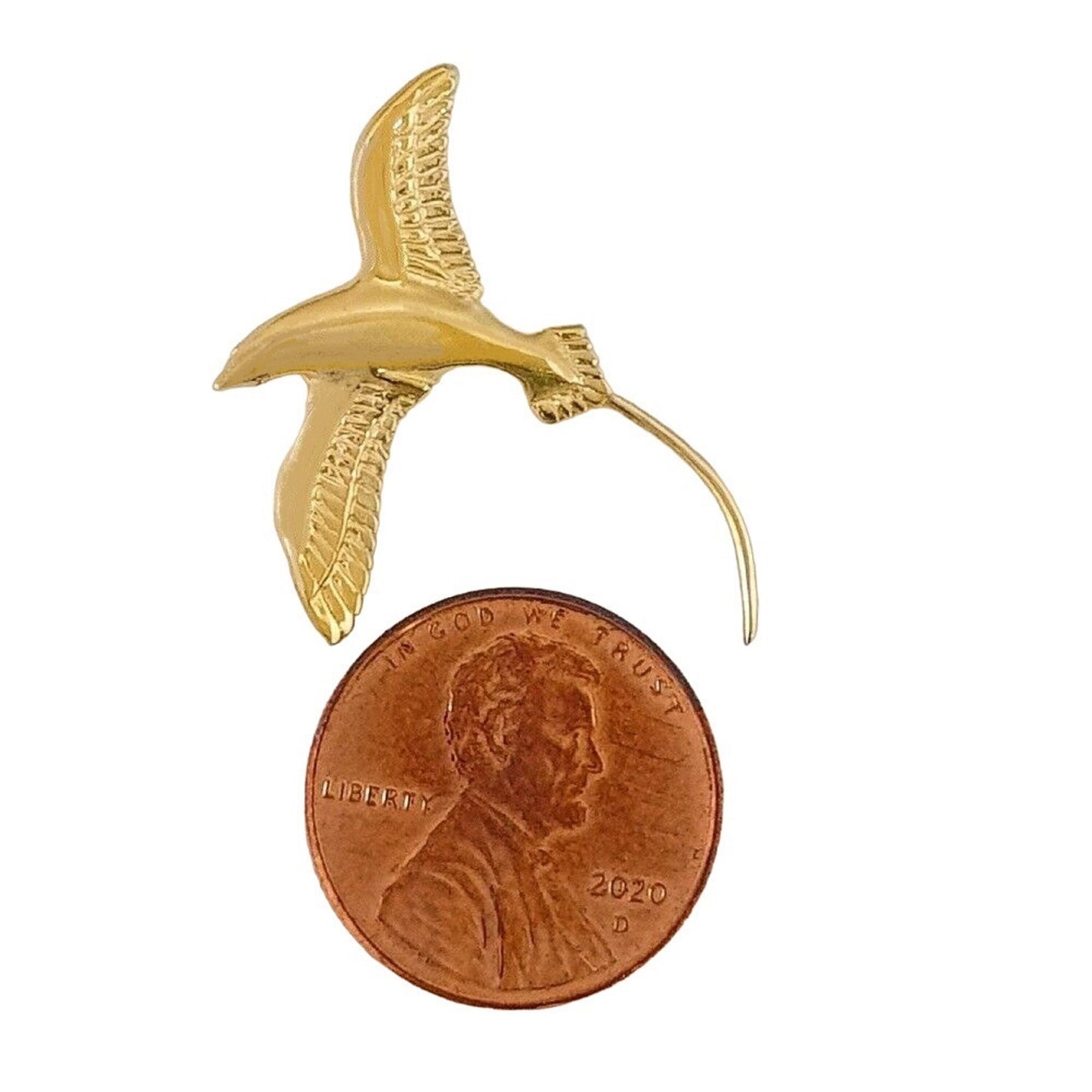 14K Yellow Gold Bermuda Longtail Bird Pendant