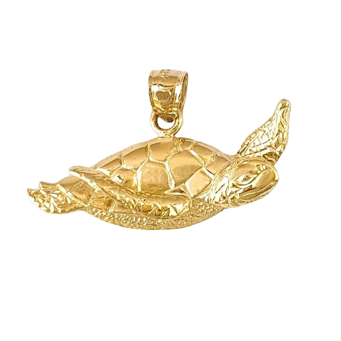 14K Yellow Gold Turtle Pendant