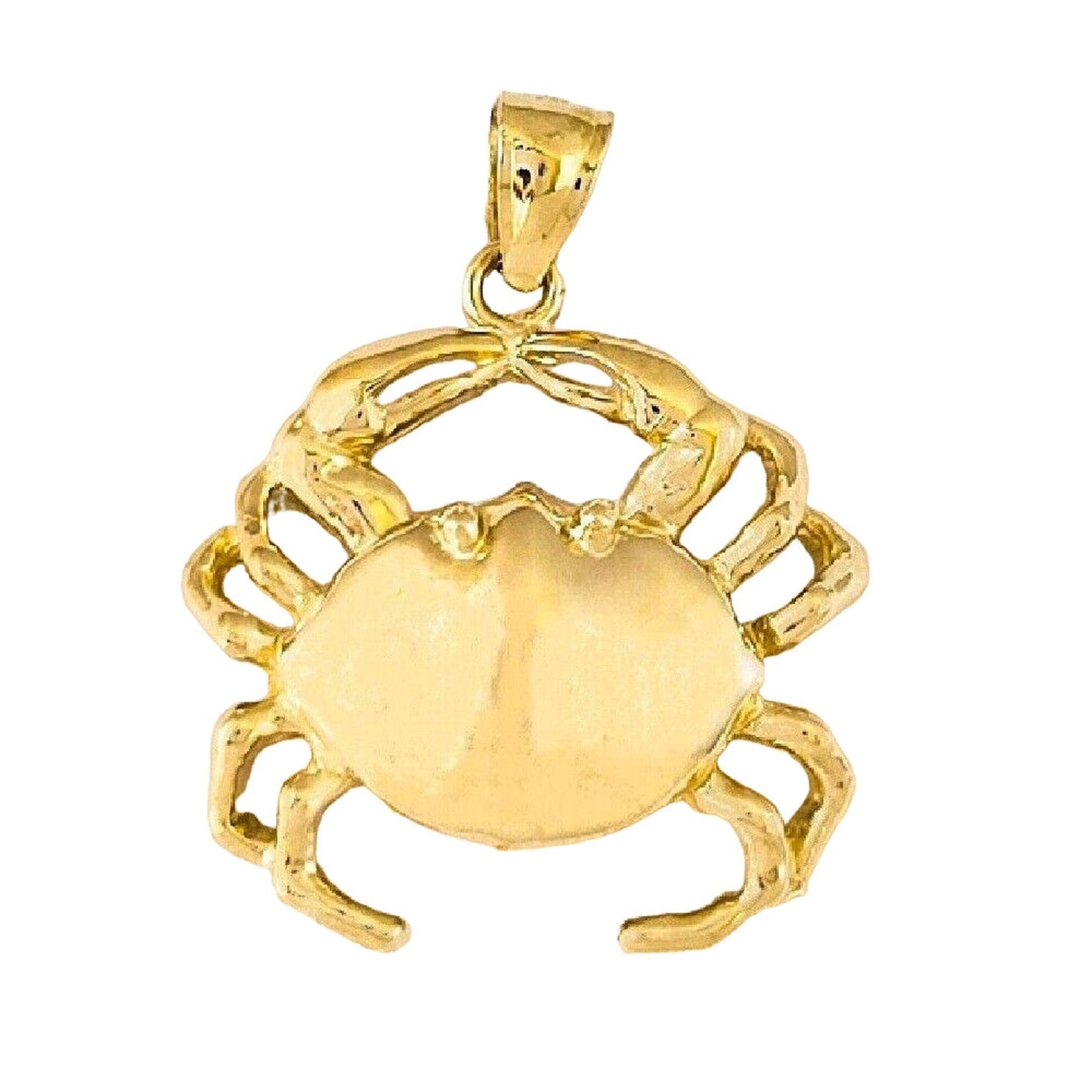 14K Yellow Gold Crab Pendant