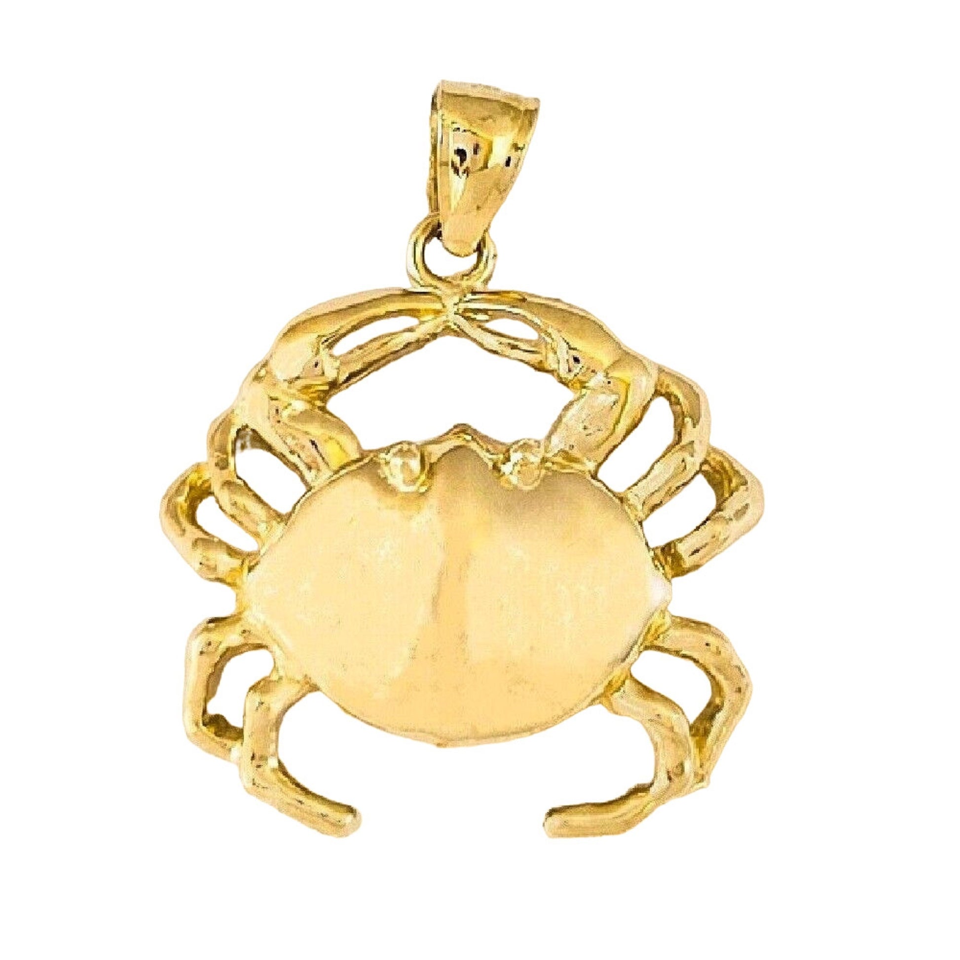 14K Yellow Gold Crab Pendant