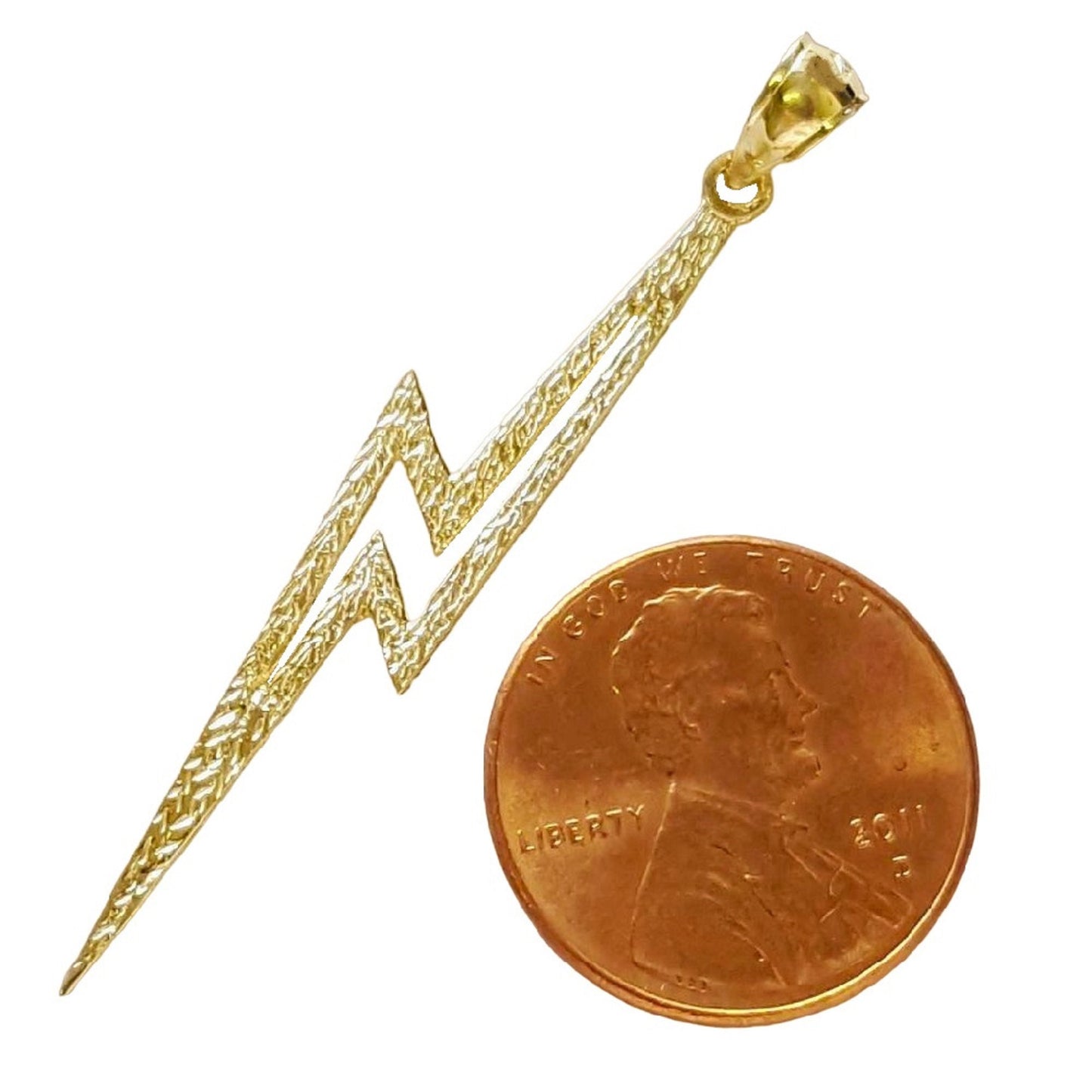 14K Yellow Gold LIGHTNING BOLT Pendant