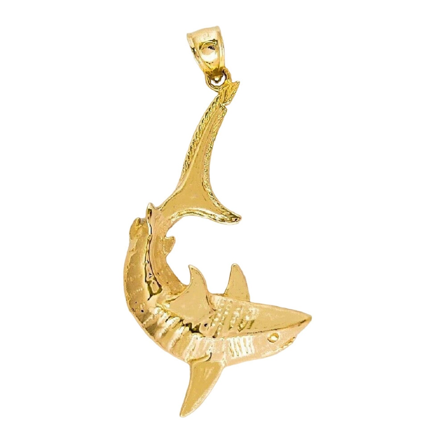14K Yellow Gold Shark Pendant