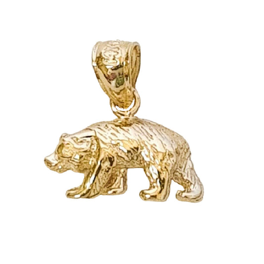 Small 14K Yellow Gold Bear Charm Pendant