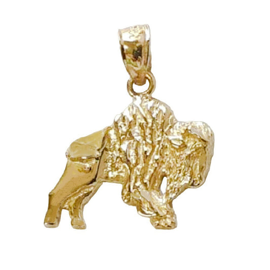 14K Yellow Gold Bison Pendant