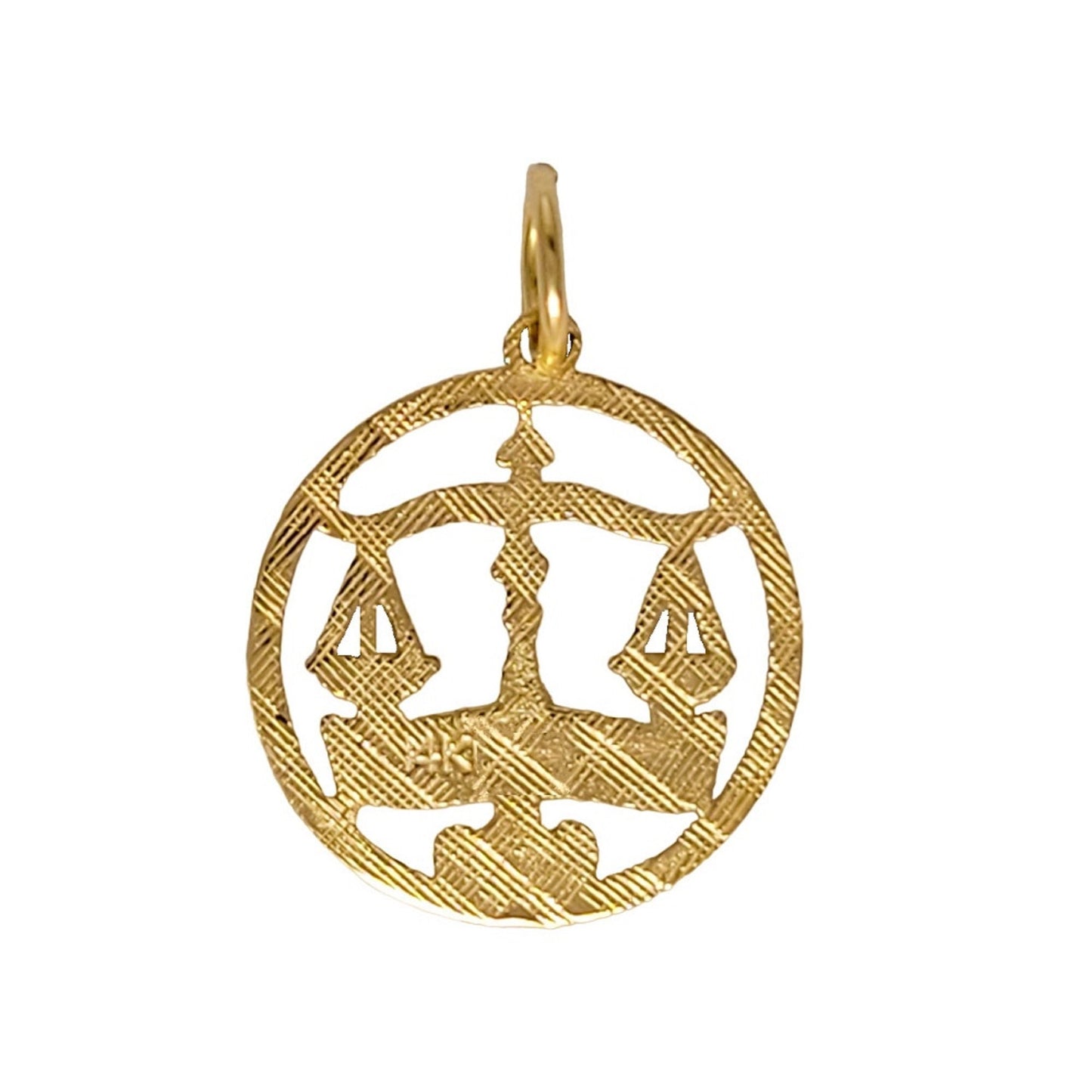 14k Yellow Gold Law Scales of Justice Pendant Charm