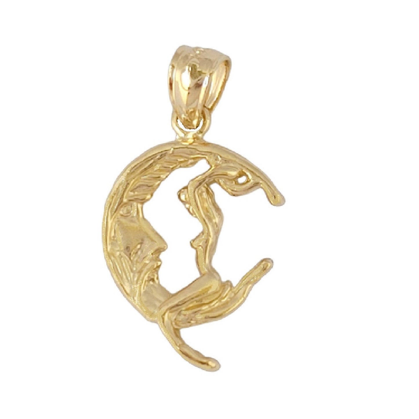 14k Yellow Gold Moon Rider 3D (3 Dimensional) Pendant