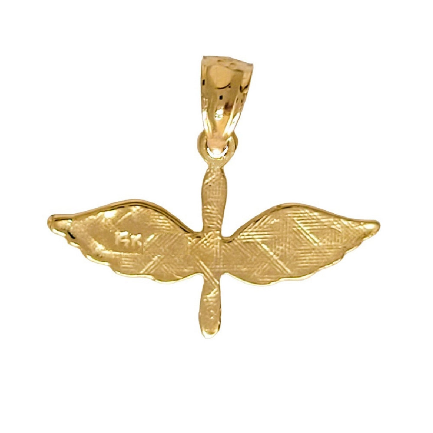 14K Yellow Gold US Army Aviation Air Force Pilot Wing Pendant