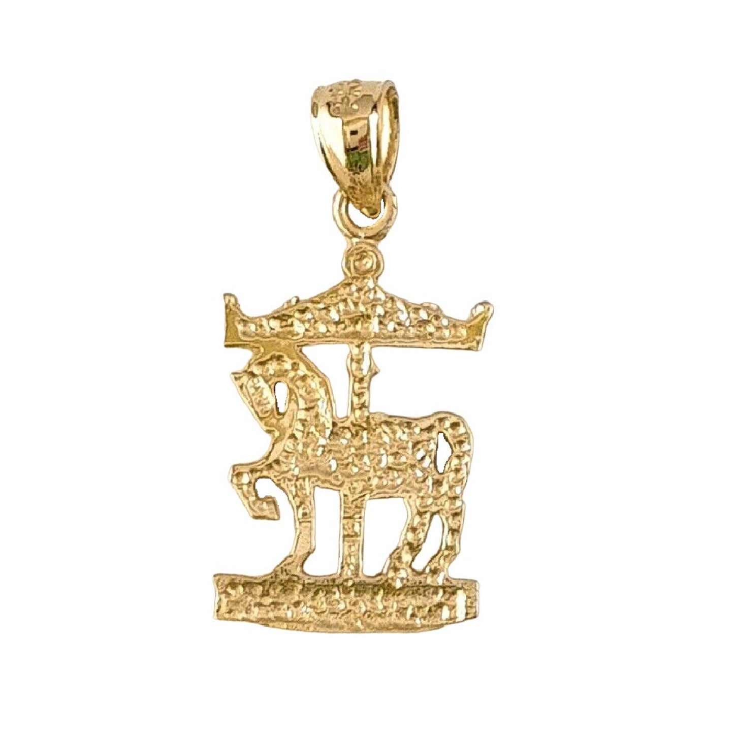 14K Yellow Gold Carousel Pendant