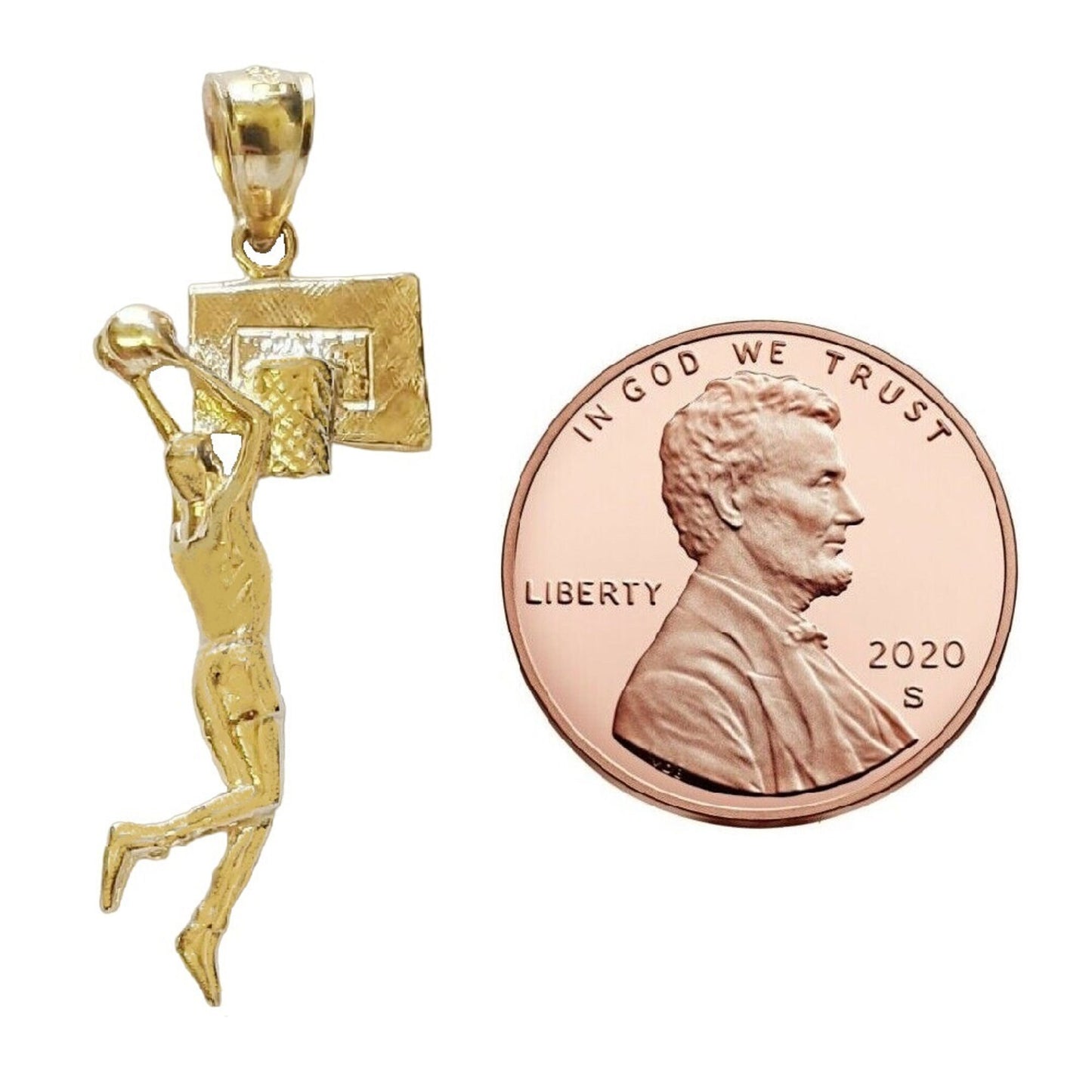 14K Yellow Gold Basketball Player Pendant