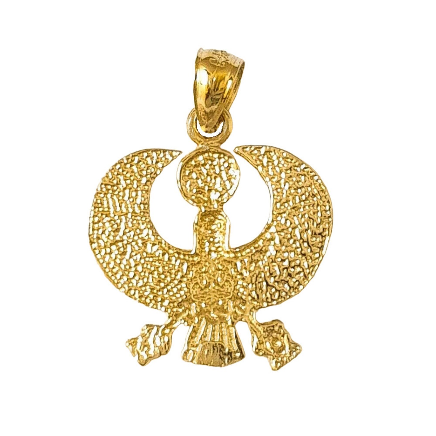 14K Yellow Gold Egyptian Phoenix Bird Pendant