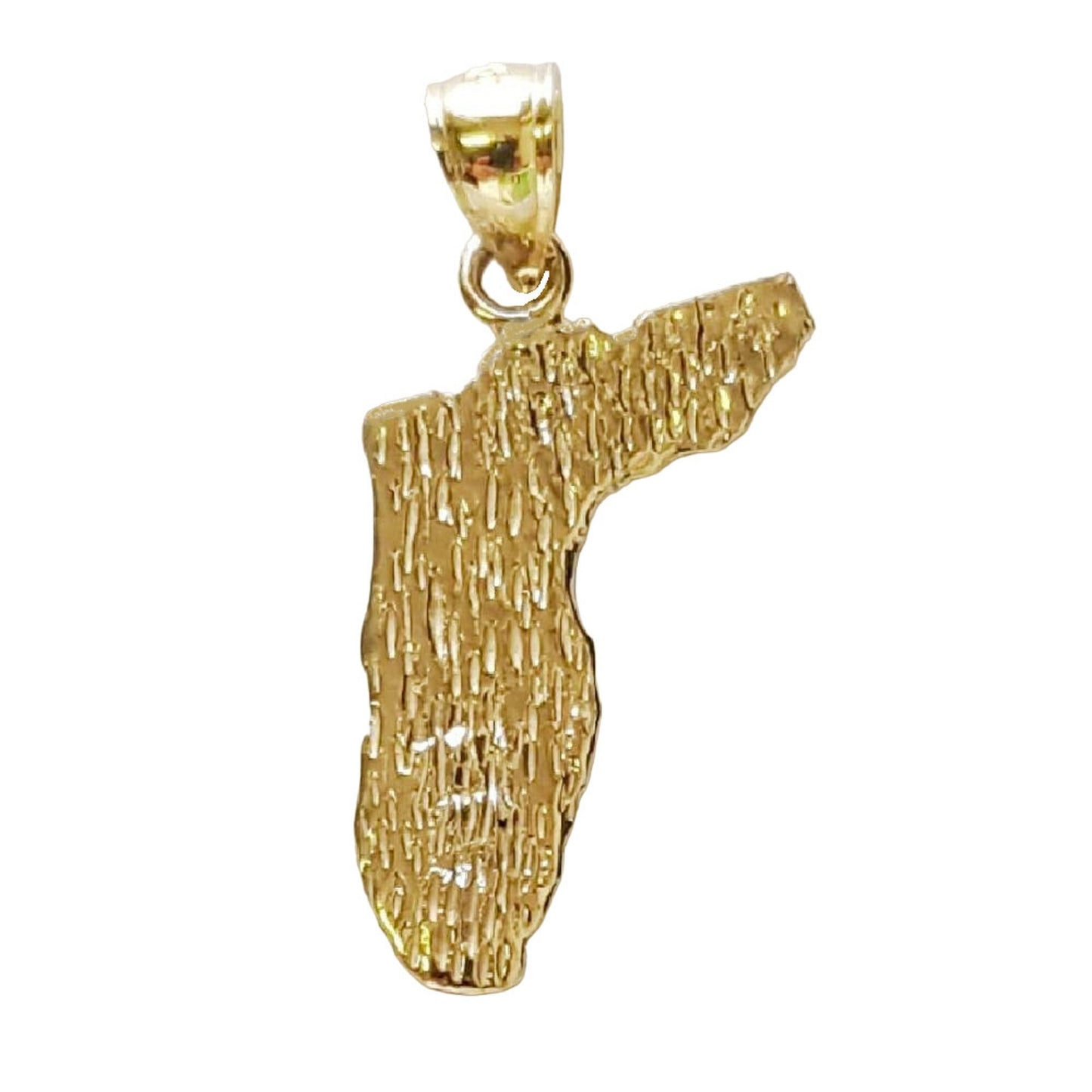 14K Yellow Gold Florida State Map Pendant