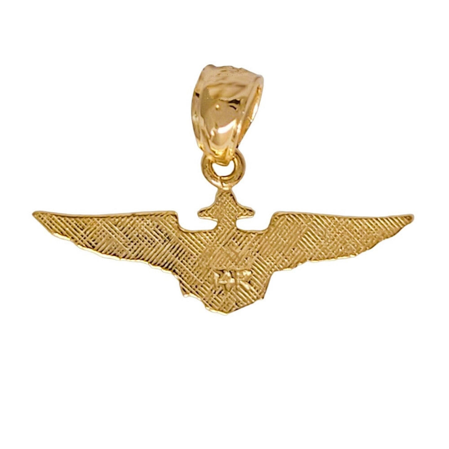14K Yellow Gold Navy Pendant Charm