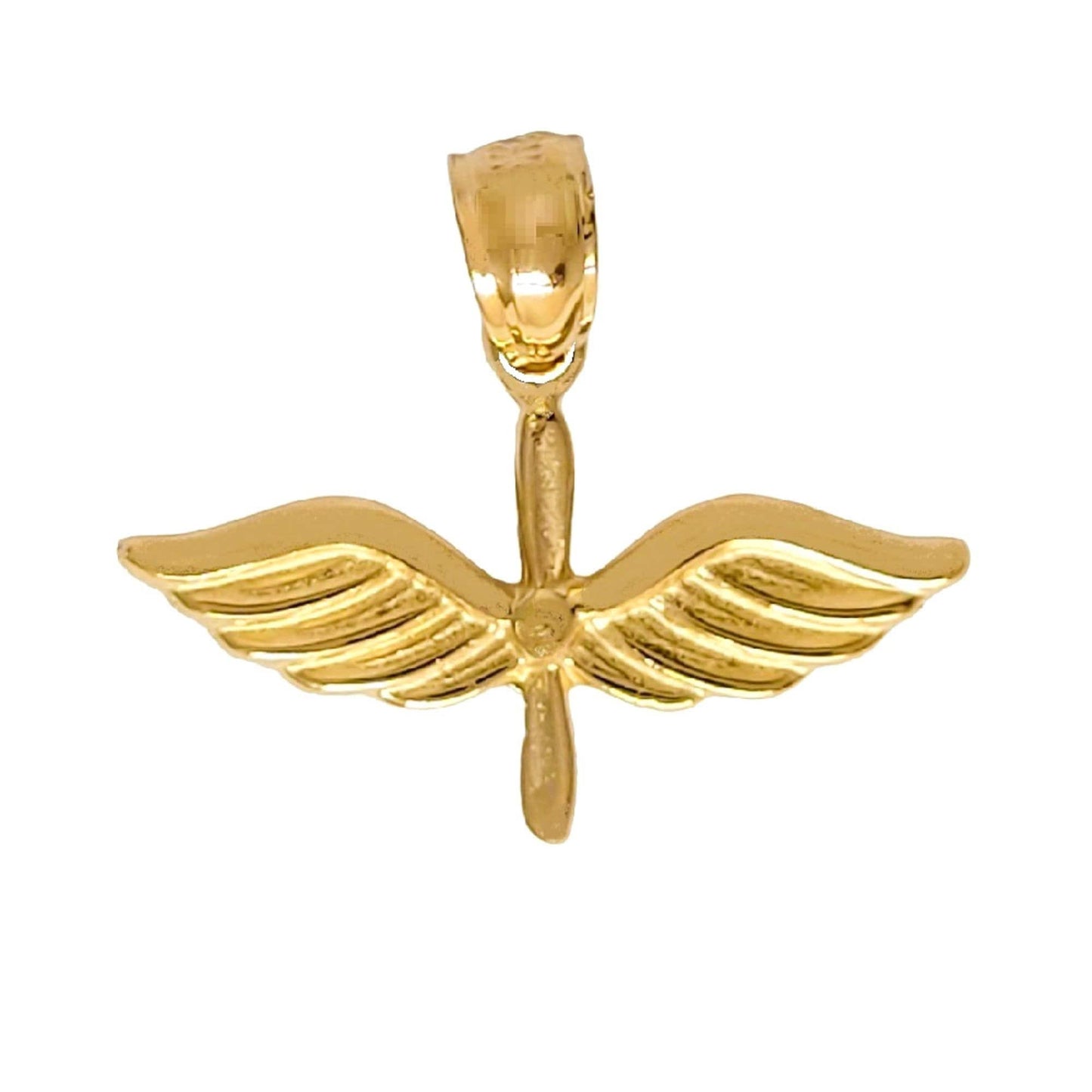 14K Yellow Gold US Army Aviation Air Force Pilot Wing Pendant