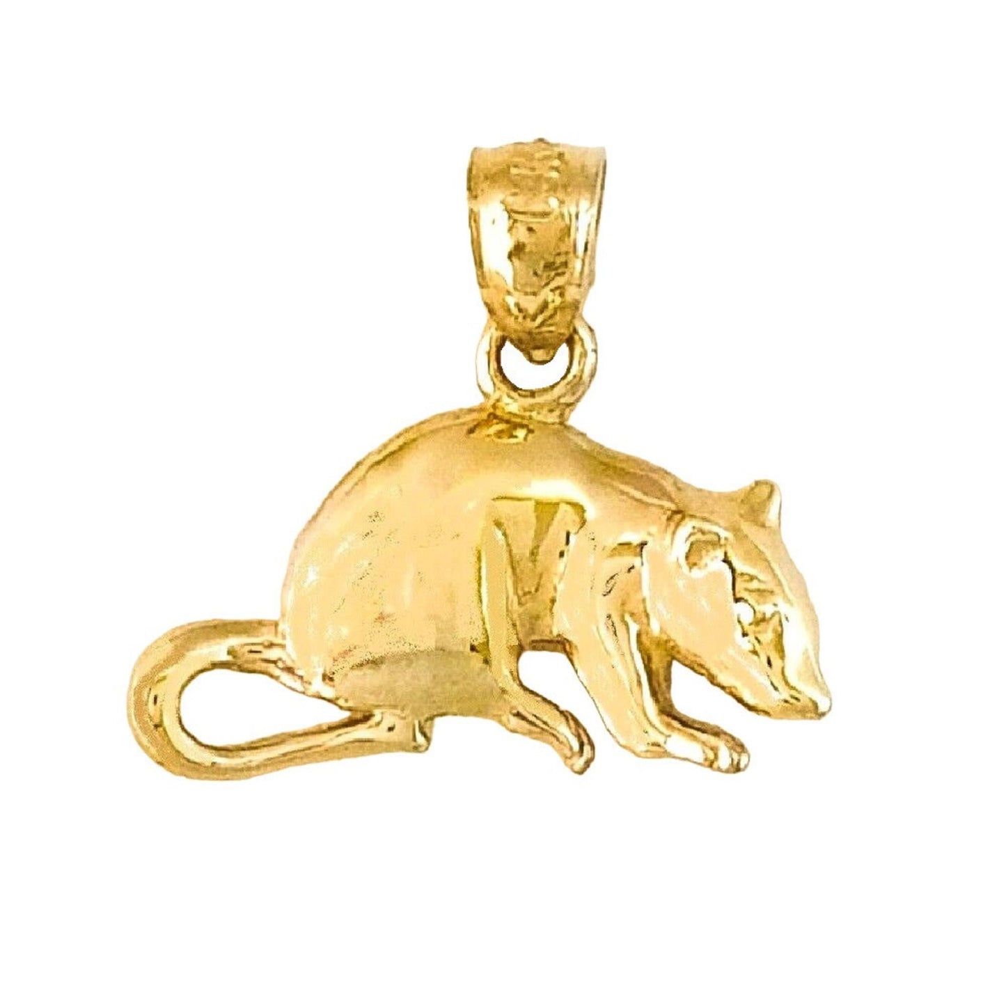 14K Yellow Gold Mouse, Rat Pendant