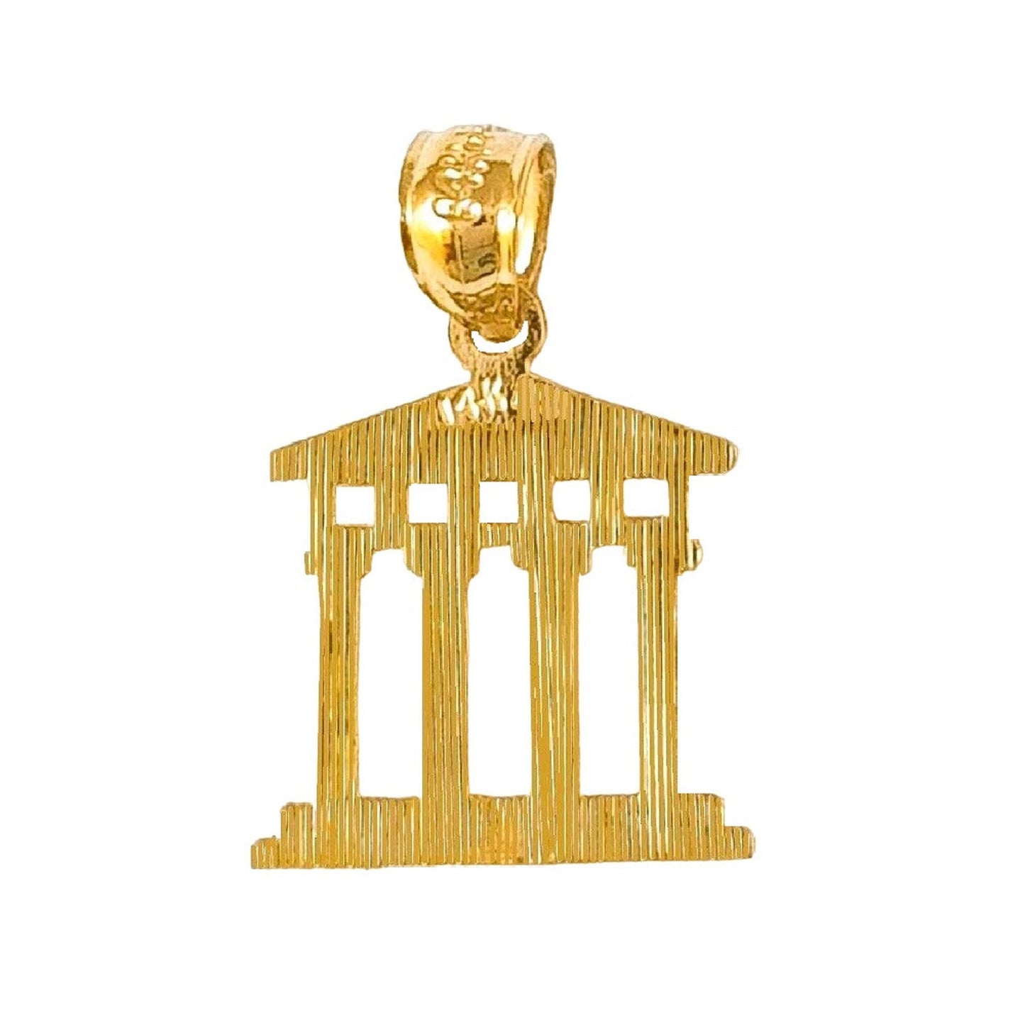 14K Yellow Gold Greek Acropolis Charm Pendant