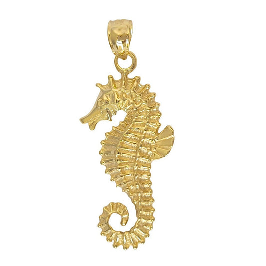 14K Yellow Gold Seahorse Pendant