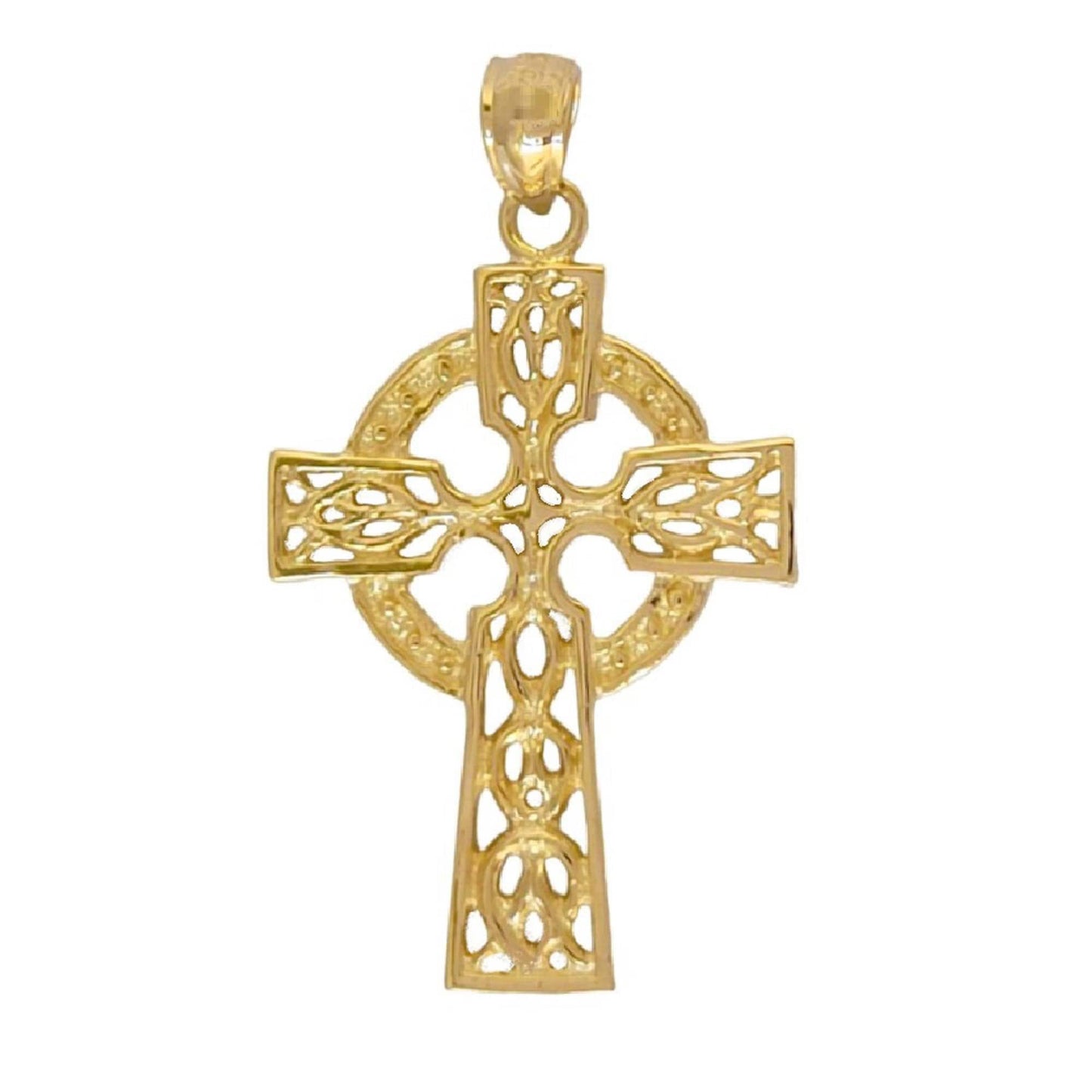 14K Yellow Gold Celtic Cross Pendant