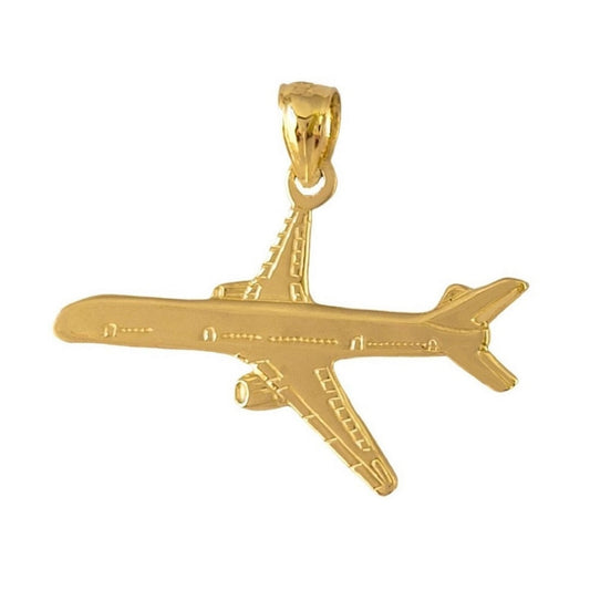 14K Yellow Gold Airplane Pendant