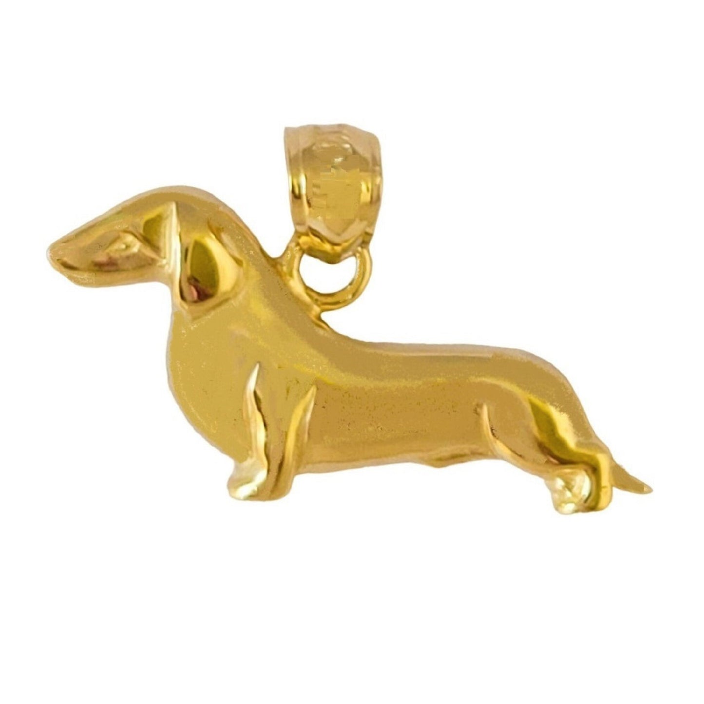 14K Yellow Gold Dachshund Dog Pendant