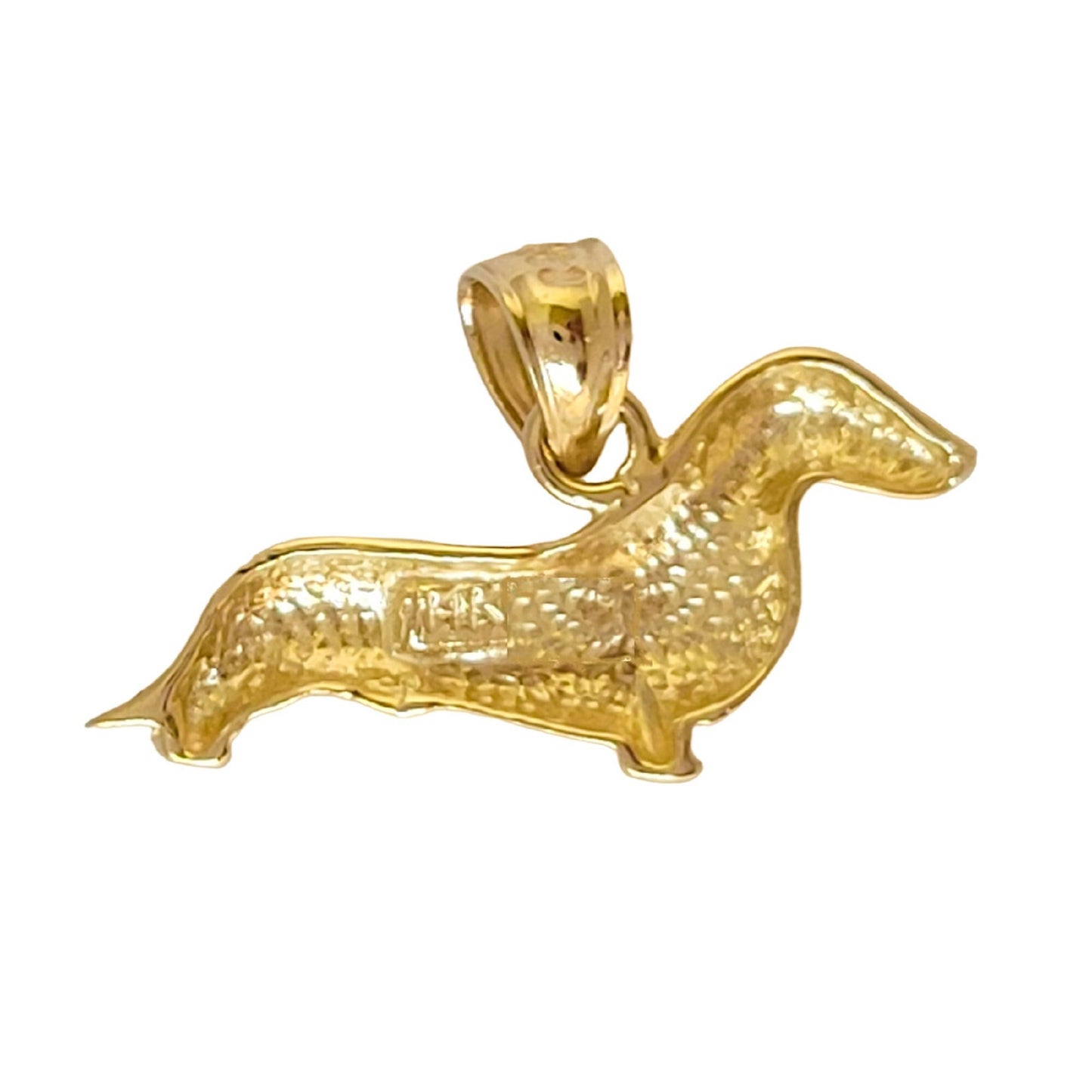 14K Yellow Gold Dachshund Dog Pendant