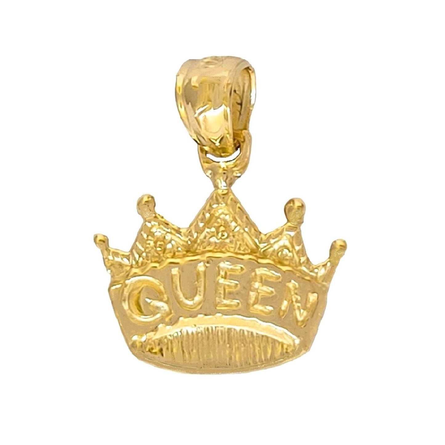 14K Yellow Gold QUEEN CROWN Pendant