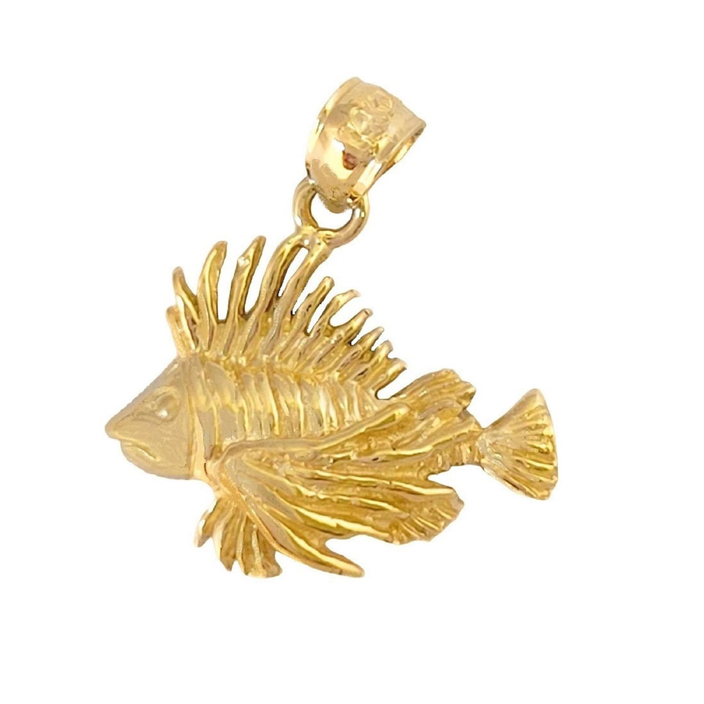 14K Yellow Gold Lionfish Pendant