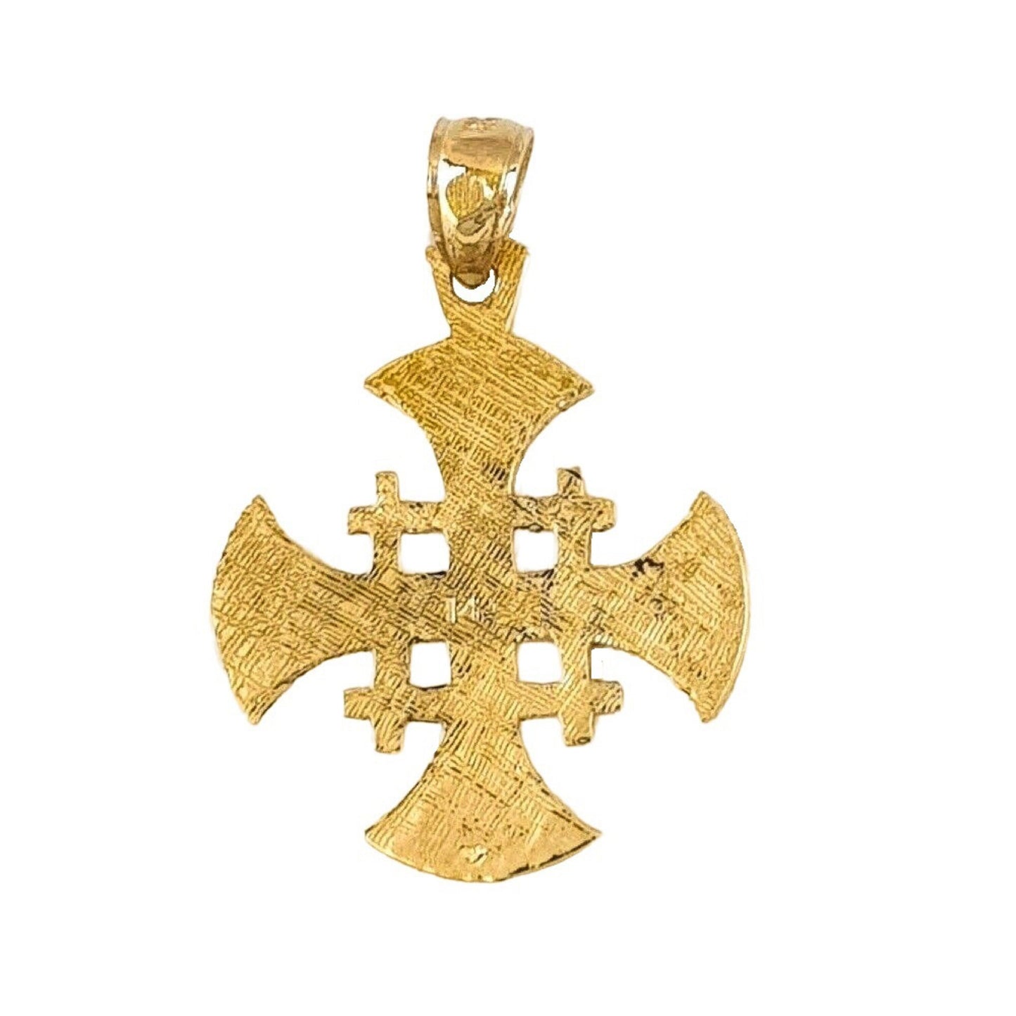 14K Yellow Gold Jerusalem Cross Pendant