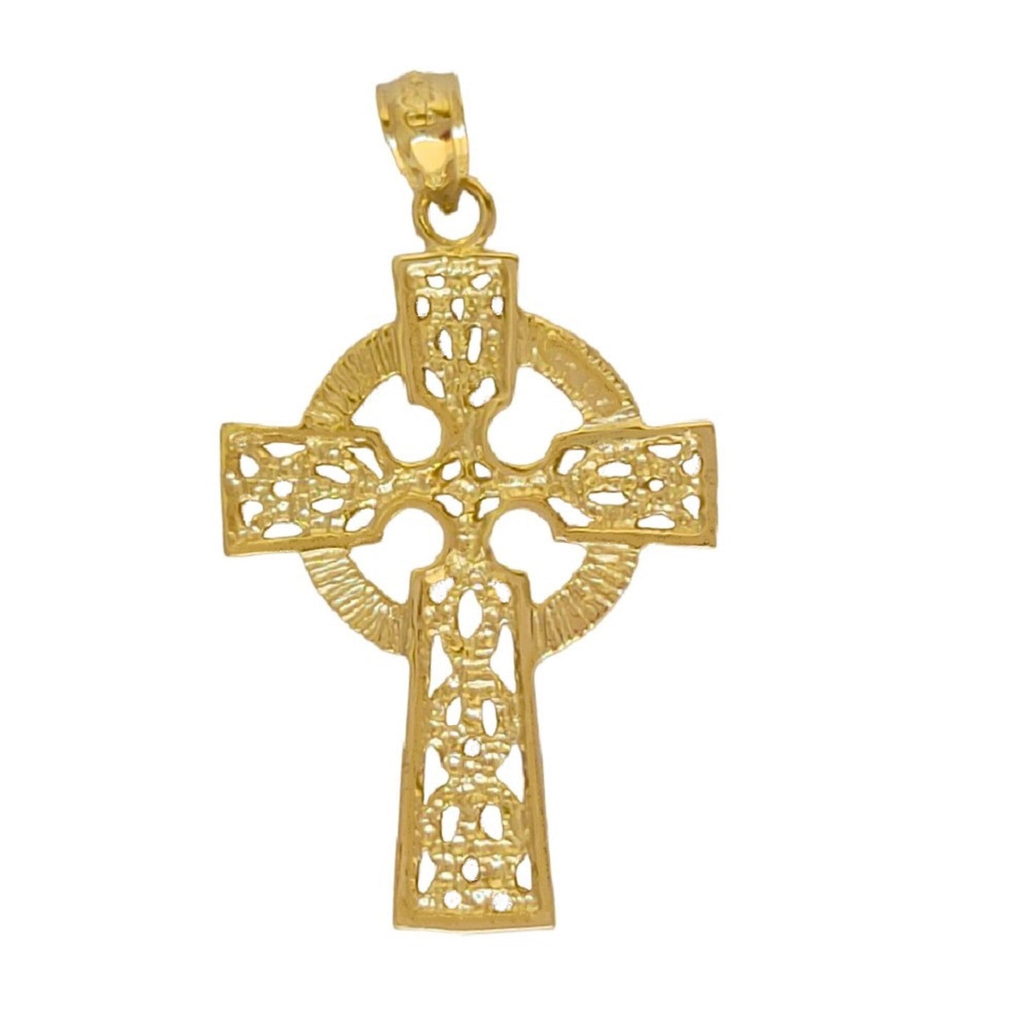 14K Yellow Gold Celtic Cross Pendant
