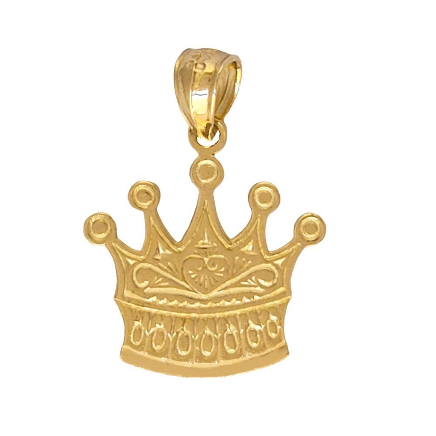 14K Yellow Gold CROWN Pendant Charm