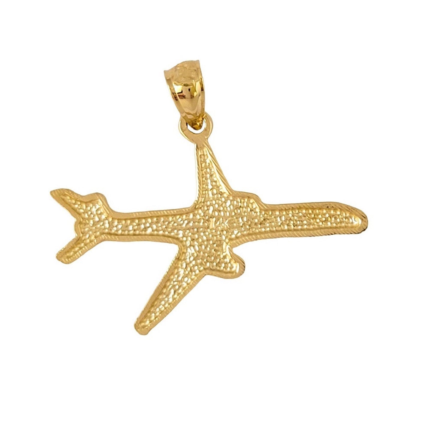 14K Yellow Gold Airplane Pendant