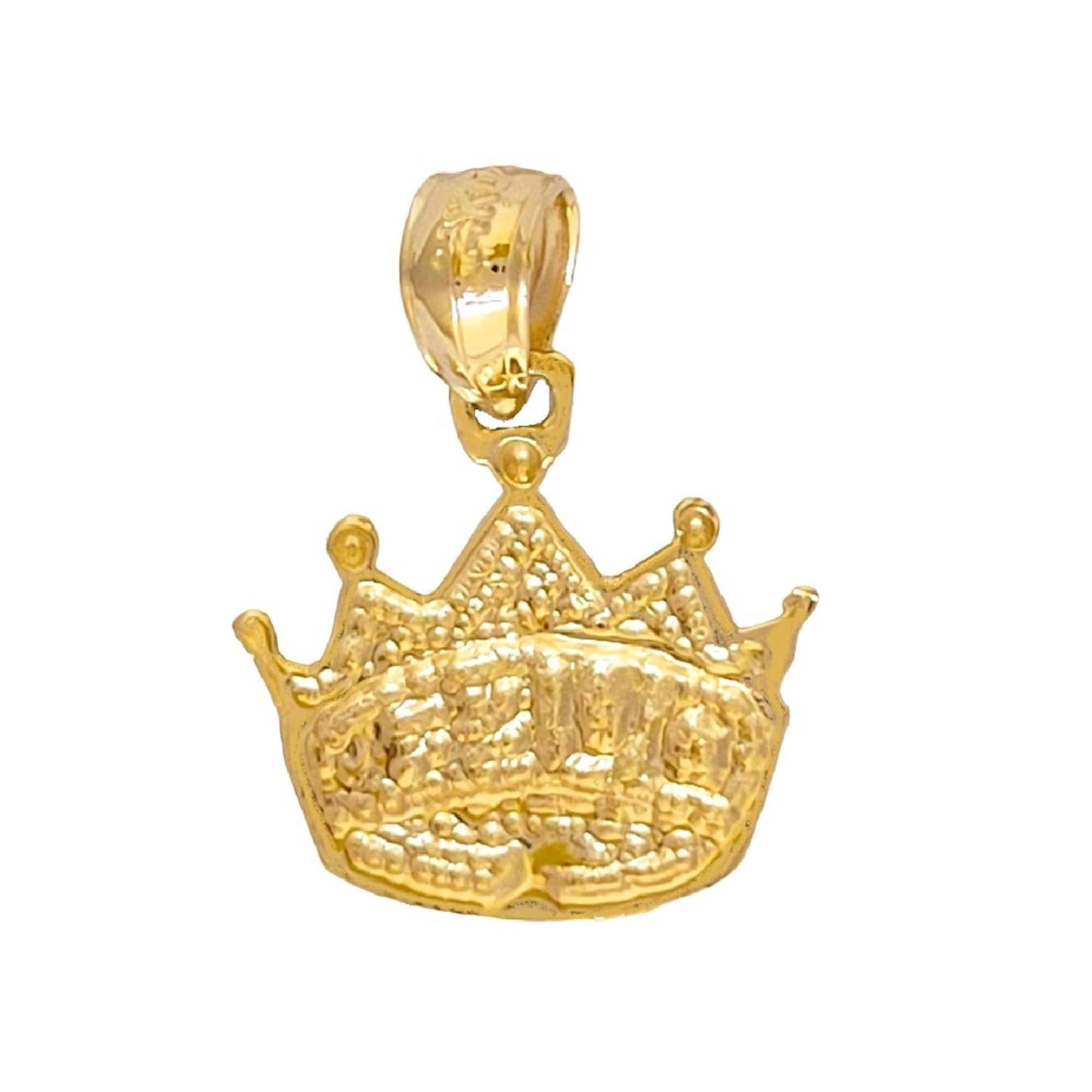 14K Yellow Gold QUEEN CROWN Pendant