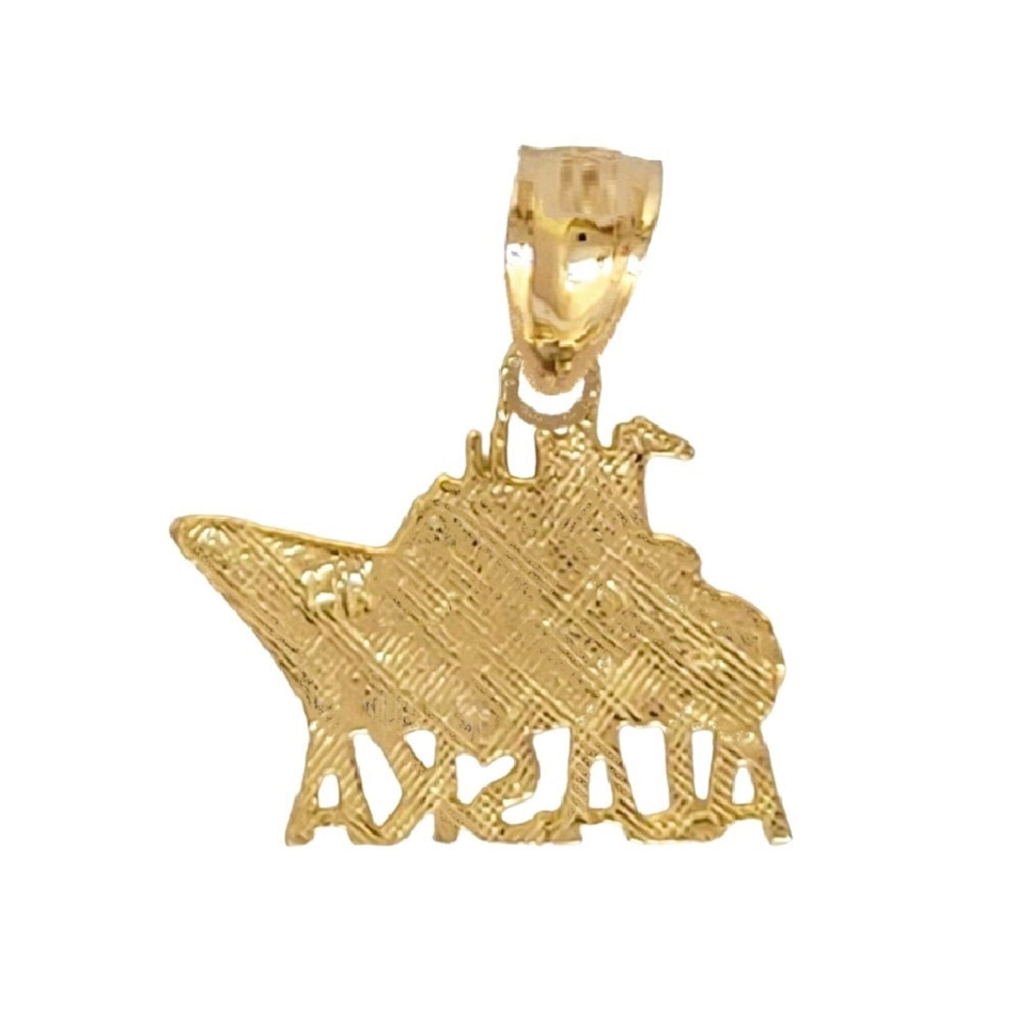 14K Yellow Gold Alaska Cruise Ship Pendant