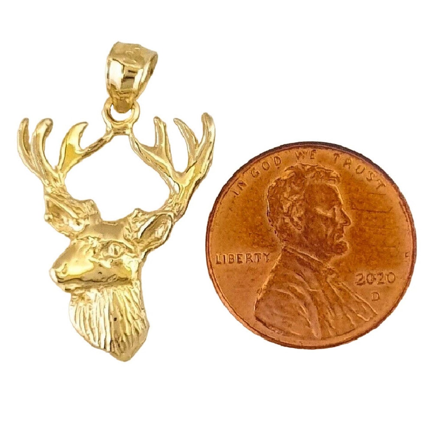 14K Yellow Gold Deer Pendant