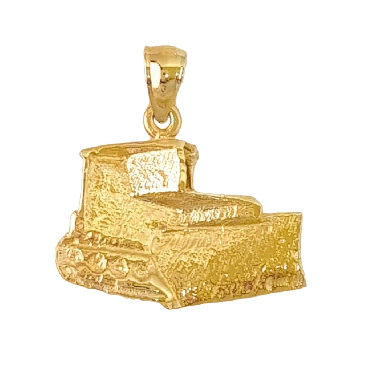 14K Yellow Gold BULLDOZER Pendant
