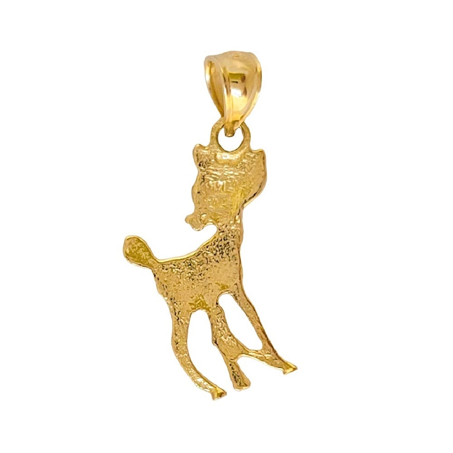 14K Yellow Gold Deer Pendant Charm