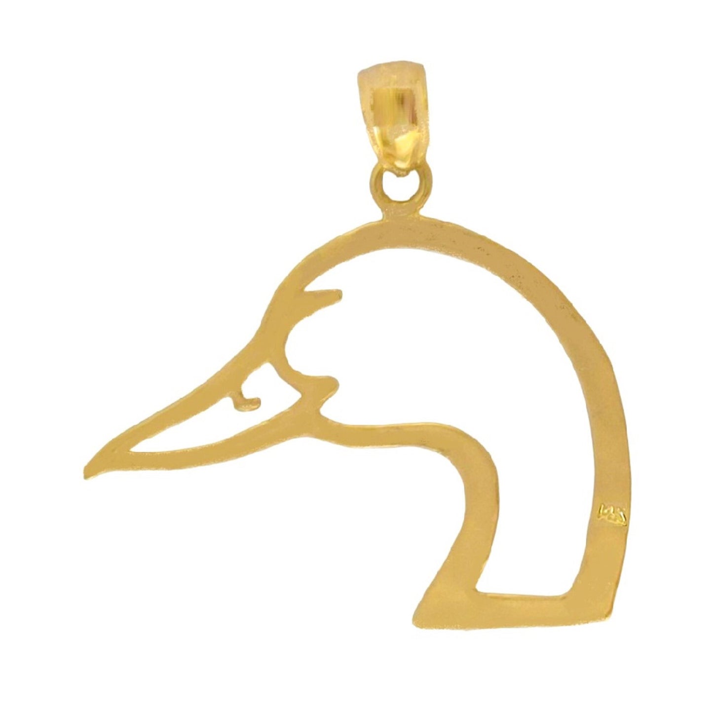 14K Yellow Gold Duck Head Pendant