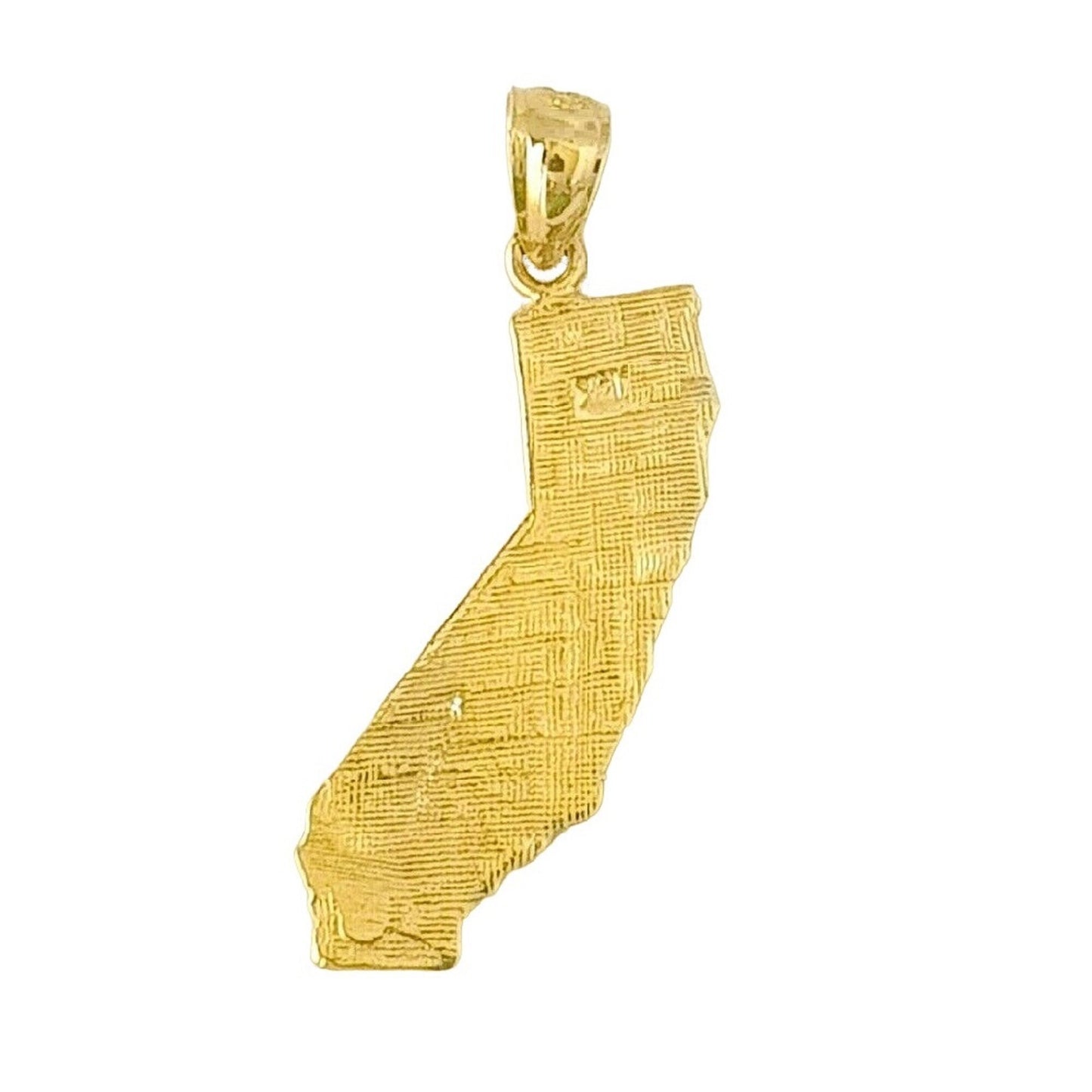 14K Yellow Gold California State Map Pendant
