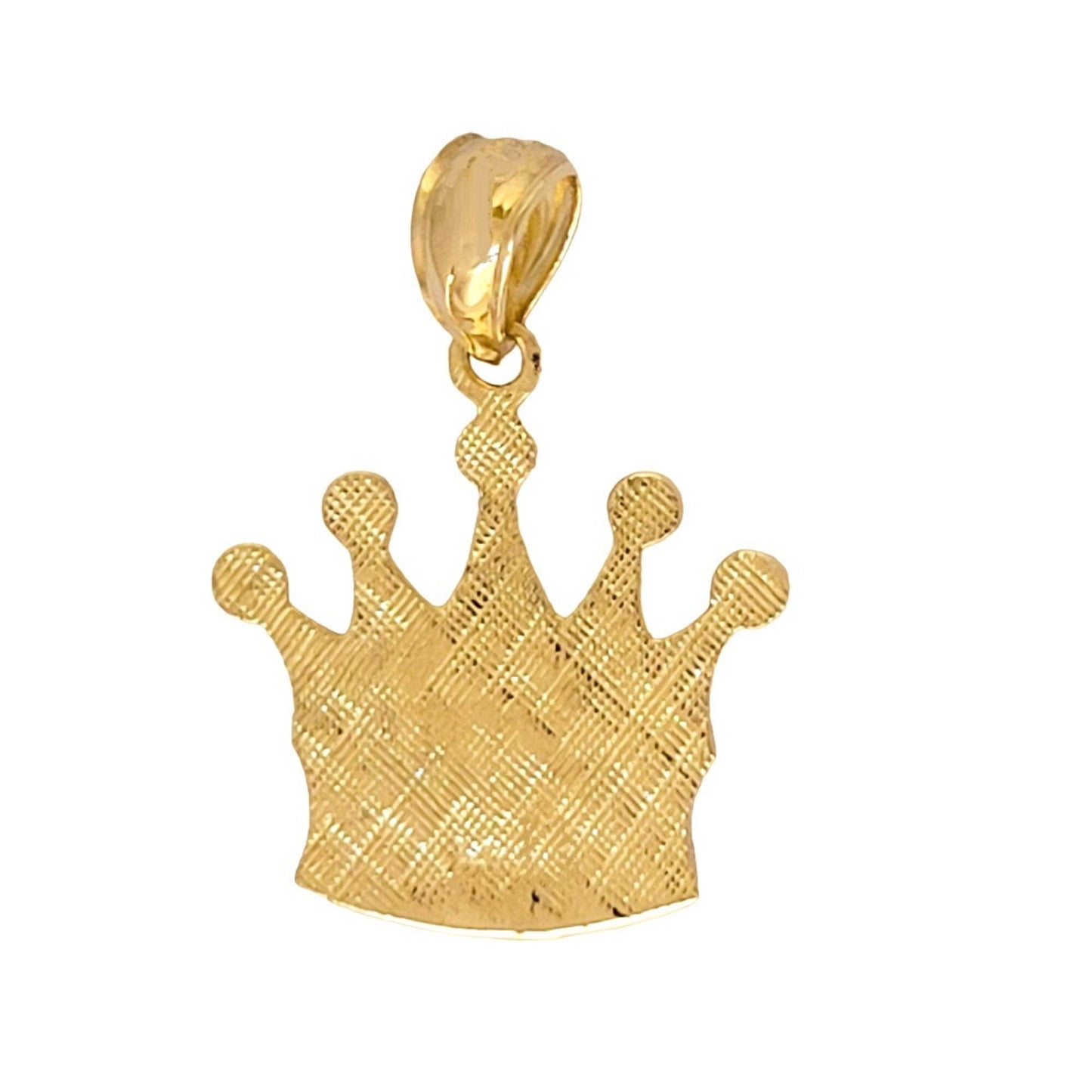 14K Yellow Gold CROWN Pendant Charm