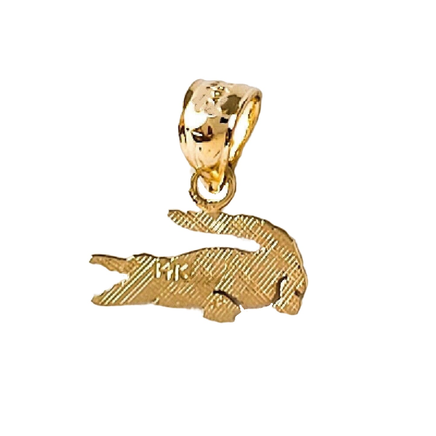 Small 14K Yellow Gold Alligator Crocodile Pendant Charm