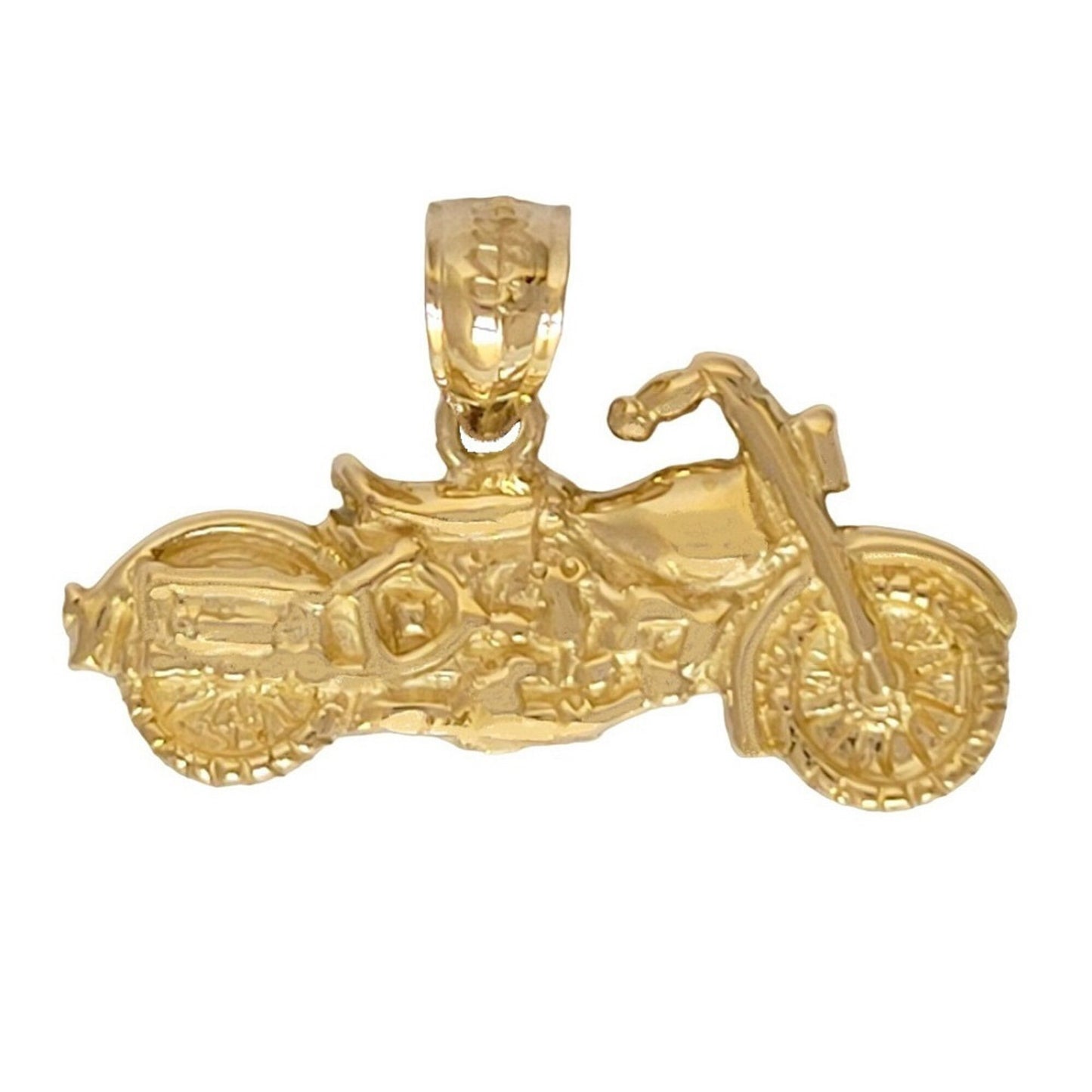 14K Yellow Gold Motorcycle Pendant