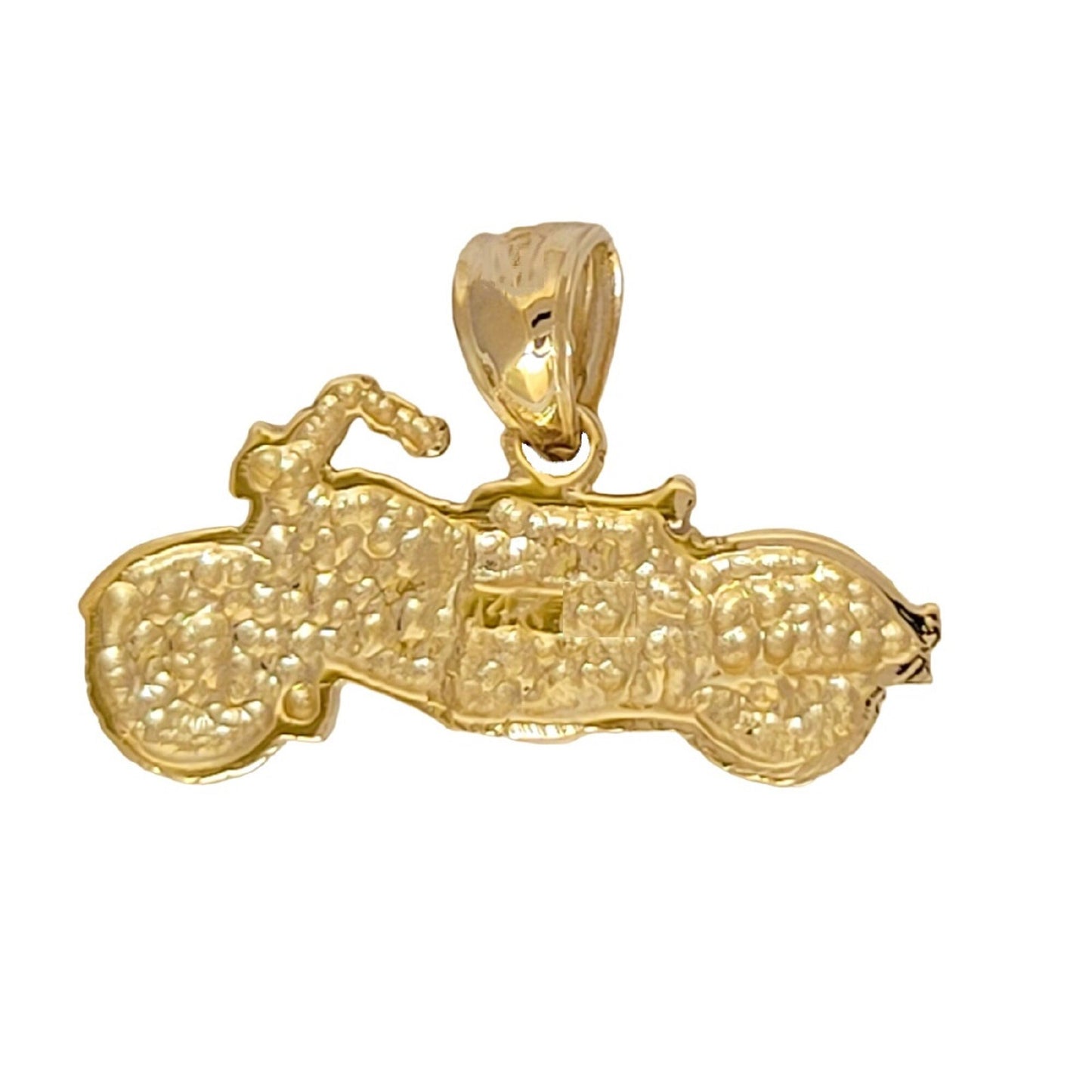 14K Yellow Gold Motorcycle Pendant