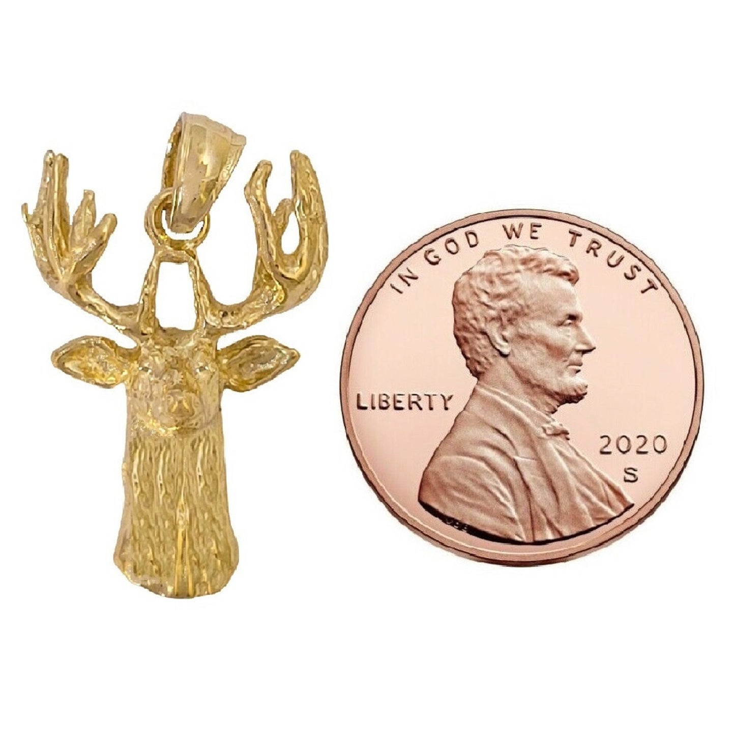 14K Yellow Gold Deer Pendant